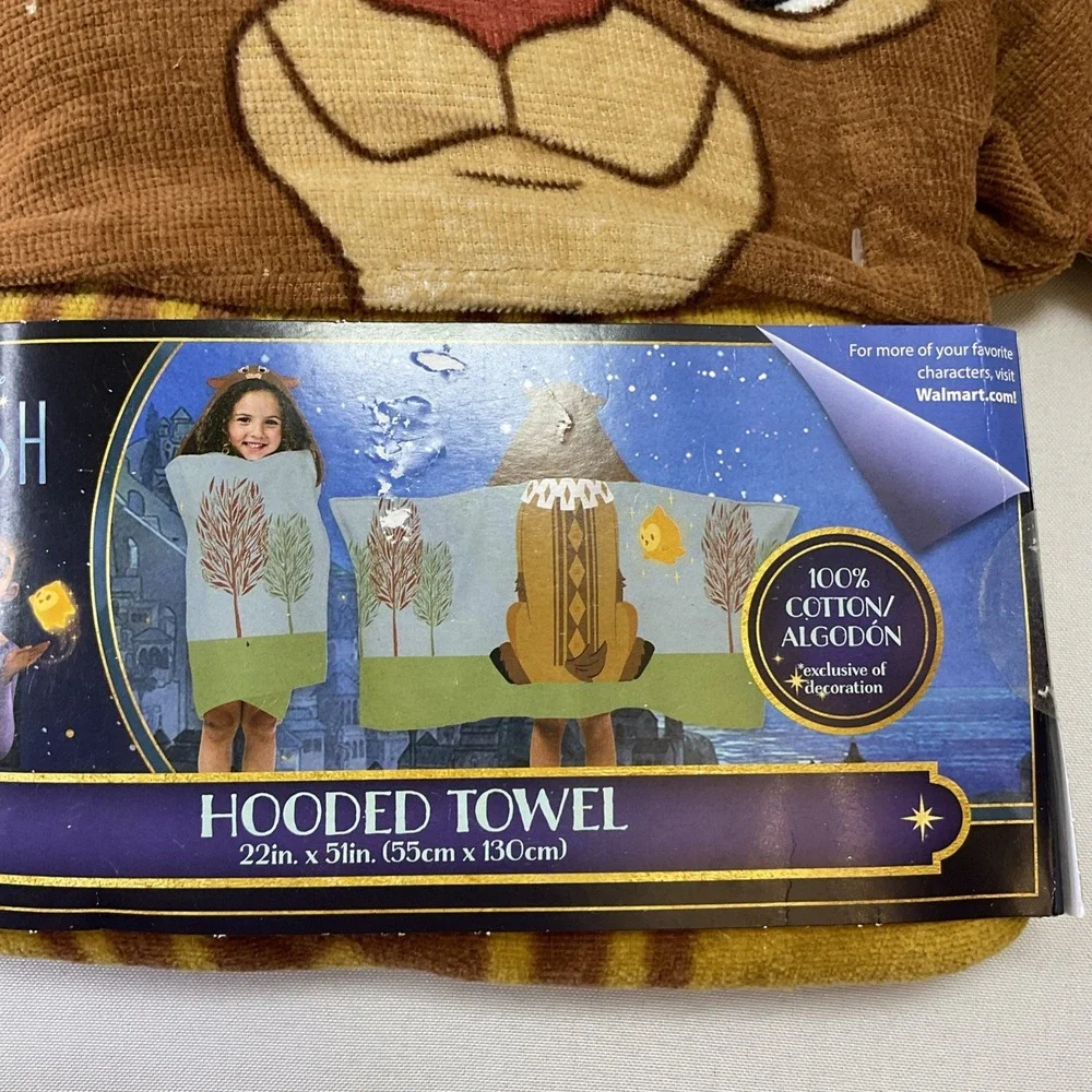 DISNEY Wish Valentino 22x51 Hooded Towel+‎ Wish Star Surprise Figurine Inside